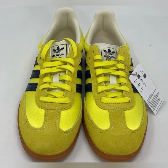 Adidas Women’s Samba OG Shock Yellow Night Indigo JI2594 - Size 10.5 - Picture 7 of 14